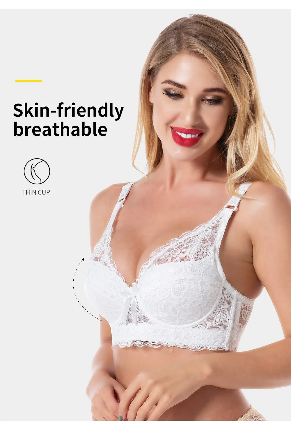 2 Piece Lace Bra Push Up Bras Underwear Bralette Lingerie Plus Size Tops Brassiere BH Backless Bras