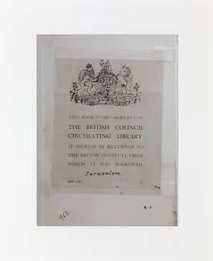 Emily Jacir | No. 1614 British Council Palestine (from "ex libris") (2015)