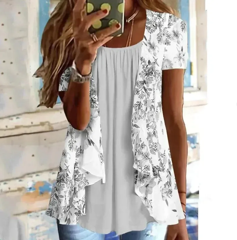 Fiona - Blumenbschel Druck Tops