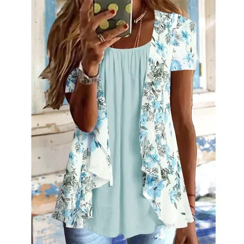 Fiona - Blumenbschel Druck Tops