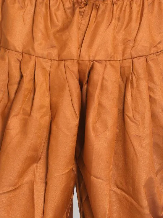 Jashvi Men's Brown Cotton Blend Dhoti