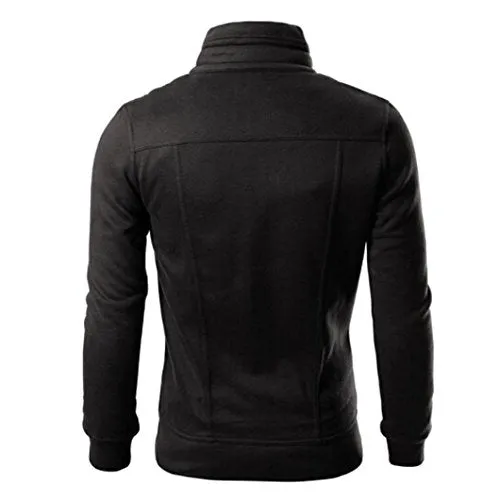 KFSO Men's Casual Winter Cotton Military Jackets Outdoor Coat Windproof Windbreaker (Black, XL)