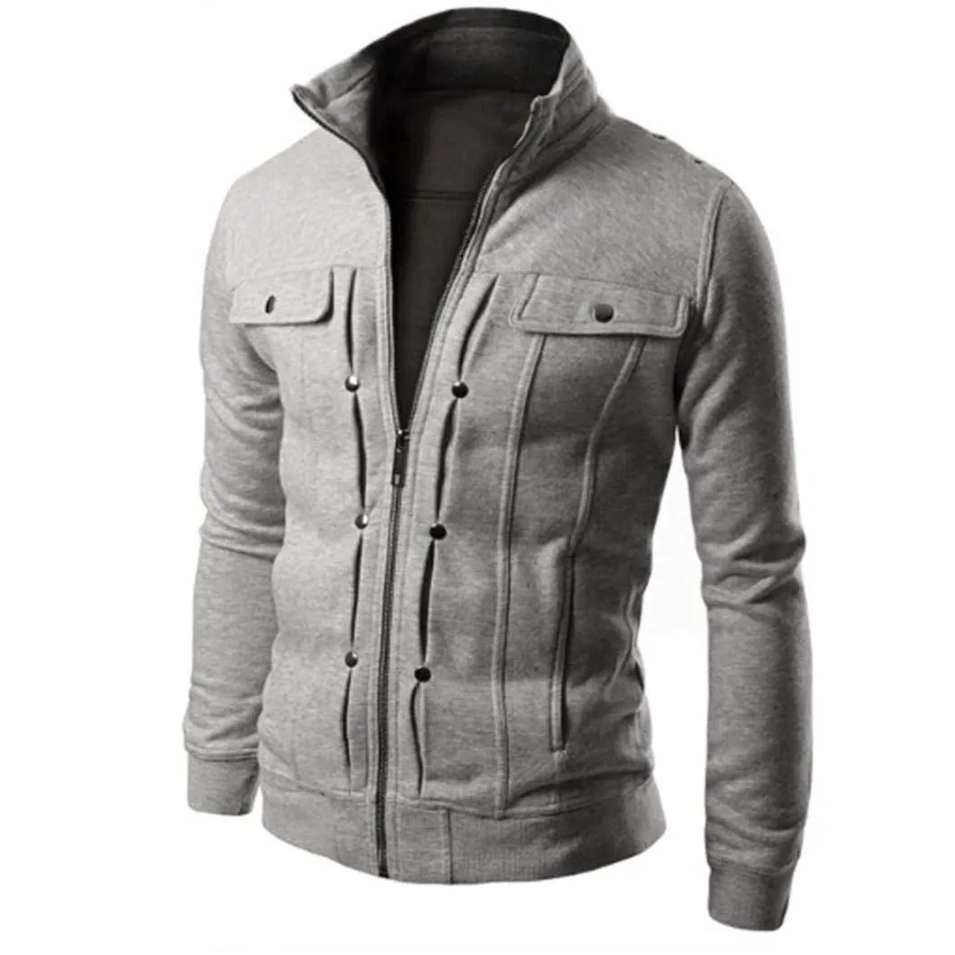 KFSO Men's Casual Winter Cotton Military Jackets Outdoor Coat Windproof Windbreaker (Black, XL)
