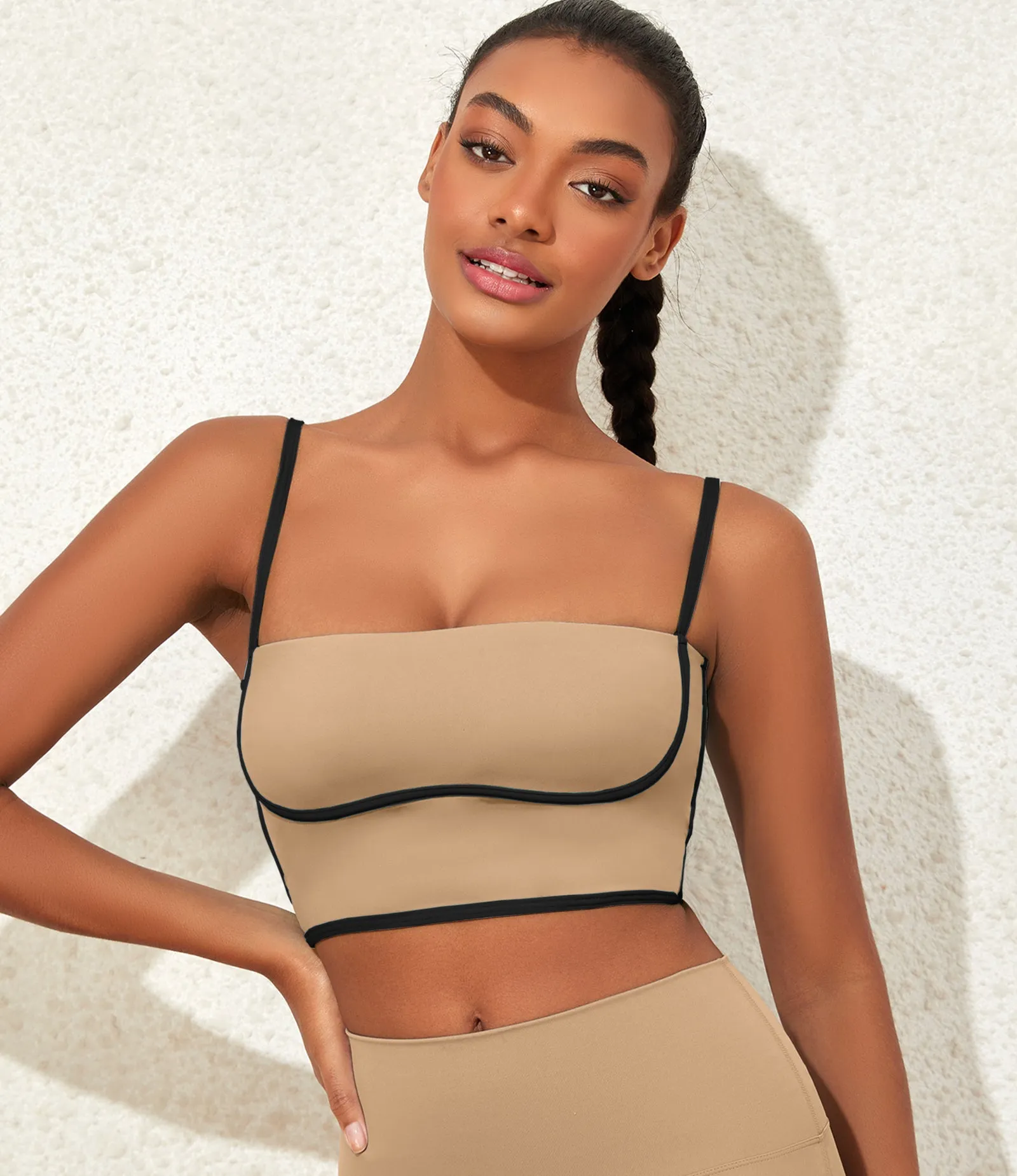 Longline Workout Colorblock Crop Top Sports Bras