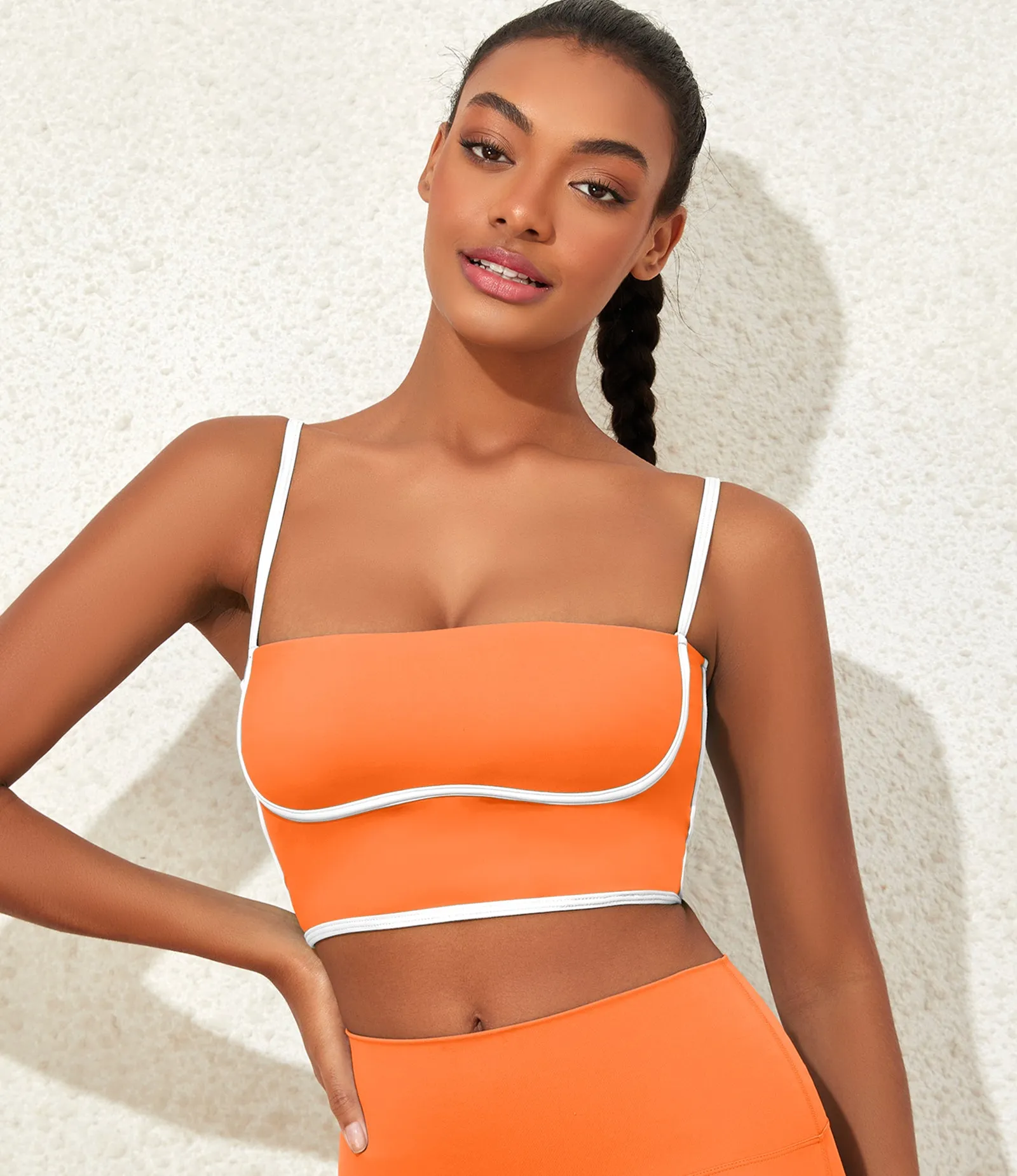 Longline Workout Colorblock Crop Top Sports Bras