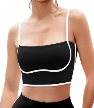 Longline Workout Colorblock Crop Top Sports Bras