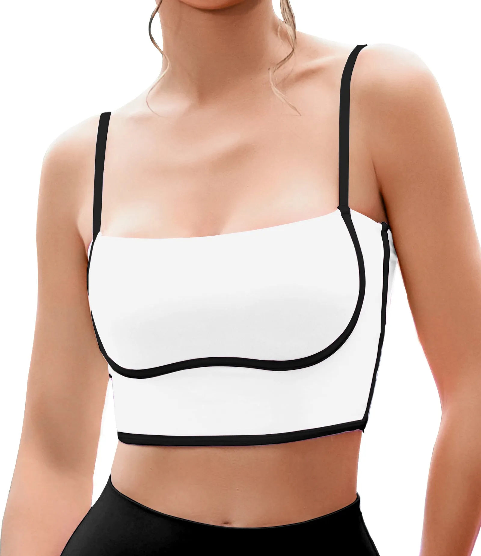 Longline Workout Colorblock Crop Top Sports Bras