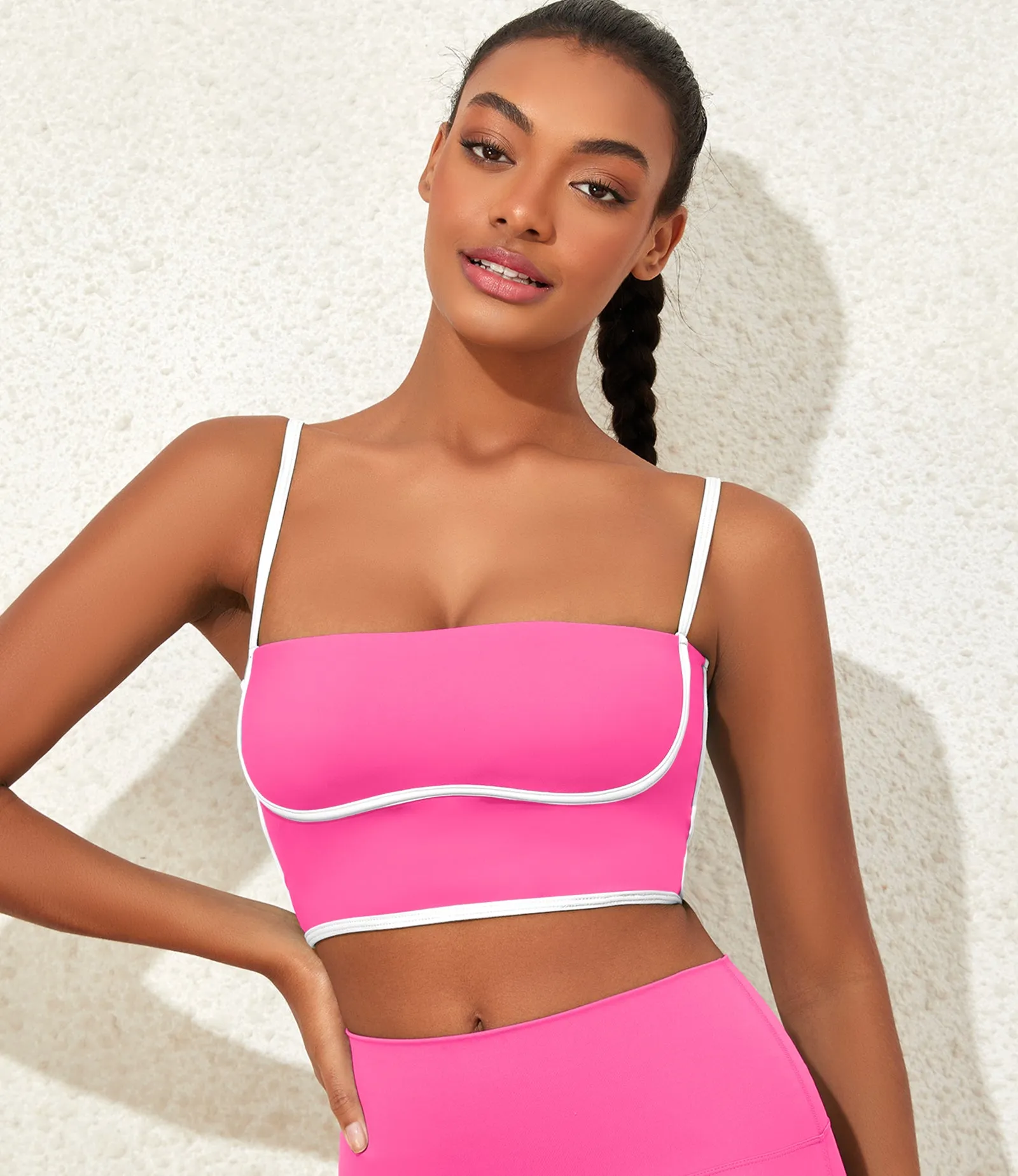 Longline Workout Colorblock Crop Top Sports Bras