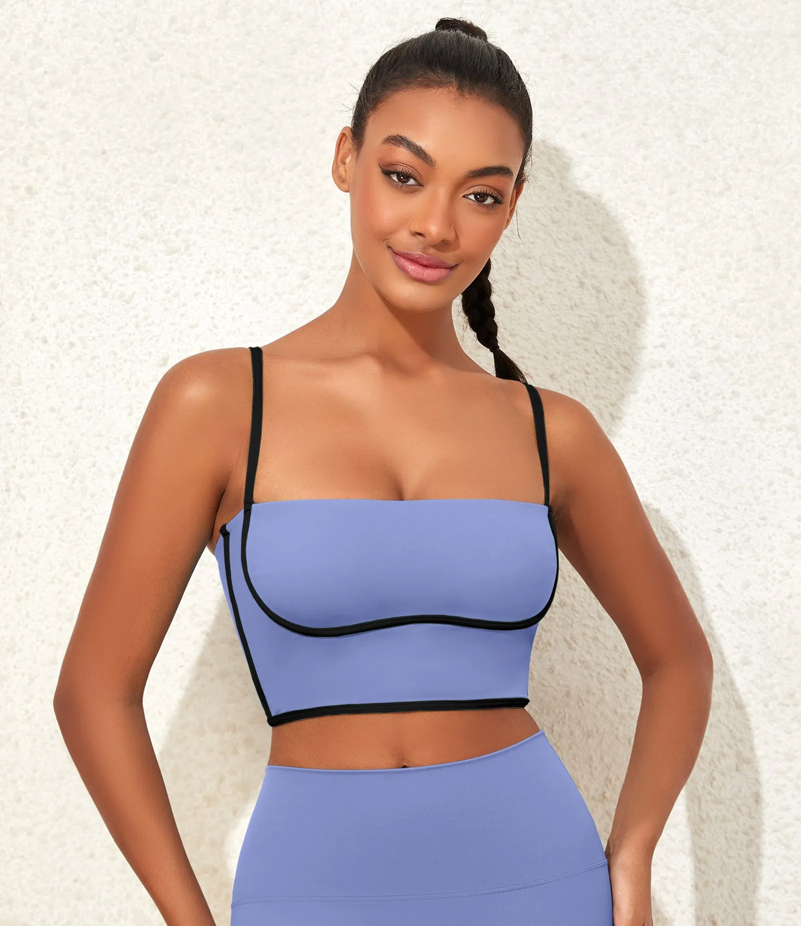 Longline Workout Colorblock Crop Top Sports Bras