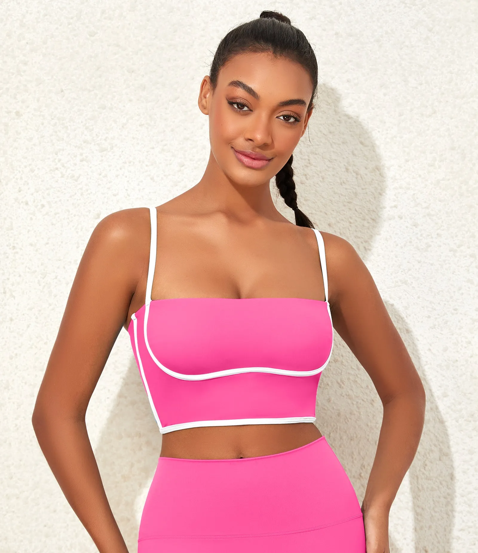 Longline Workout Colorblock Crop Top Sports Bras