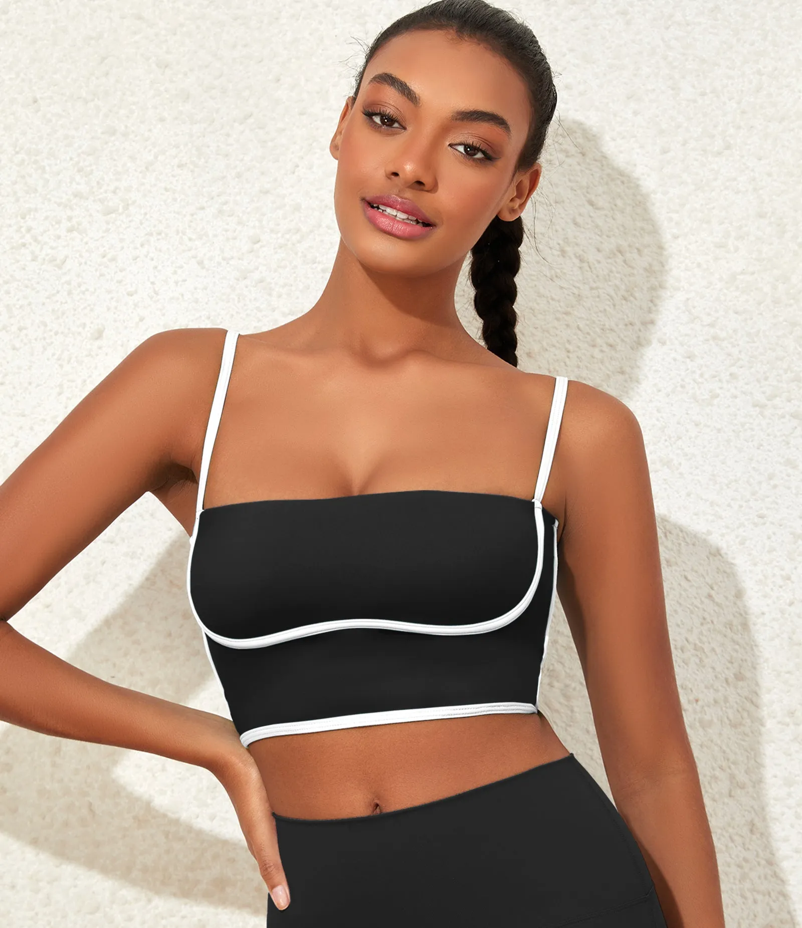 Longline Workout Colorblock Crop Top Sports Bras