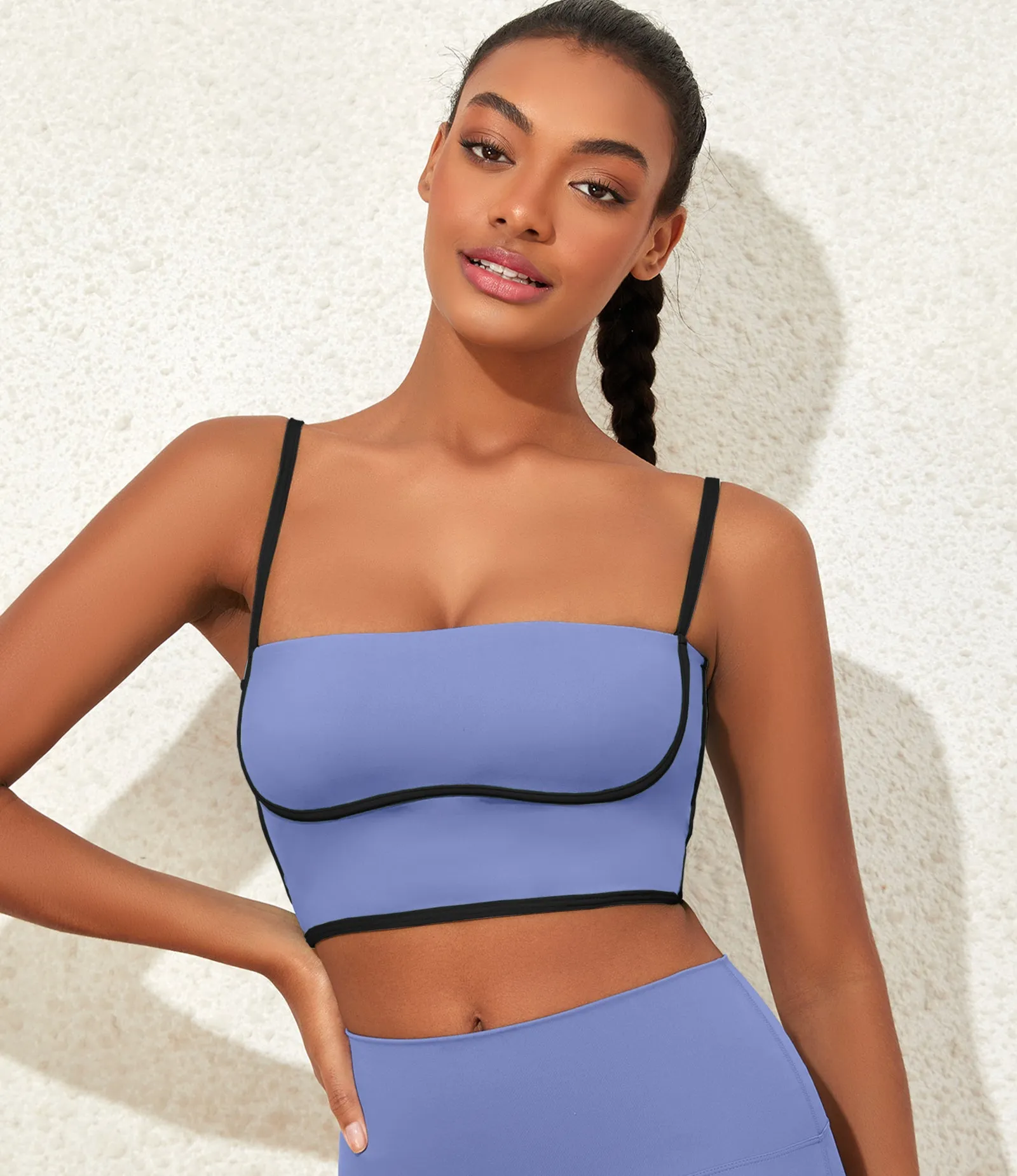 Longline Workout Colorblock Crop Top Sports Bras