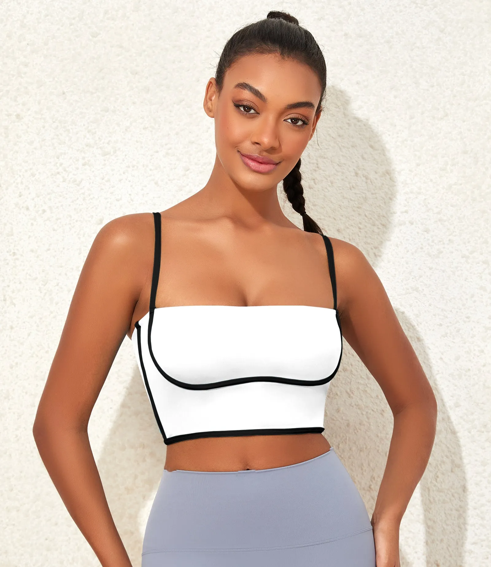 Longline Workout Colorblock Crop Top Sports Bras