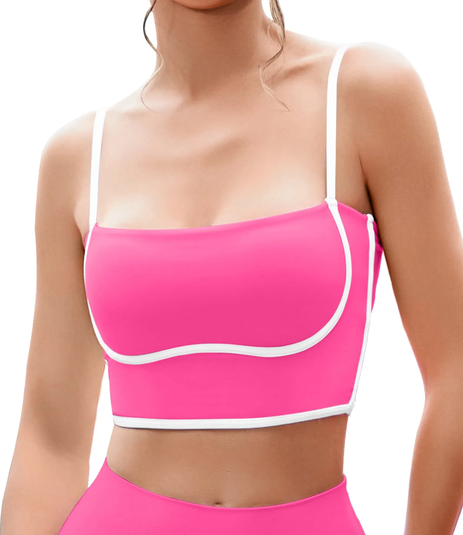Longline Workout Colorblock Crop Top Sports Bras