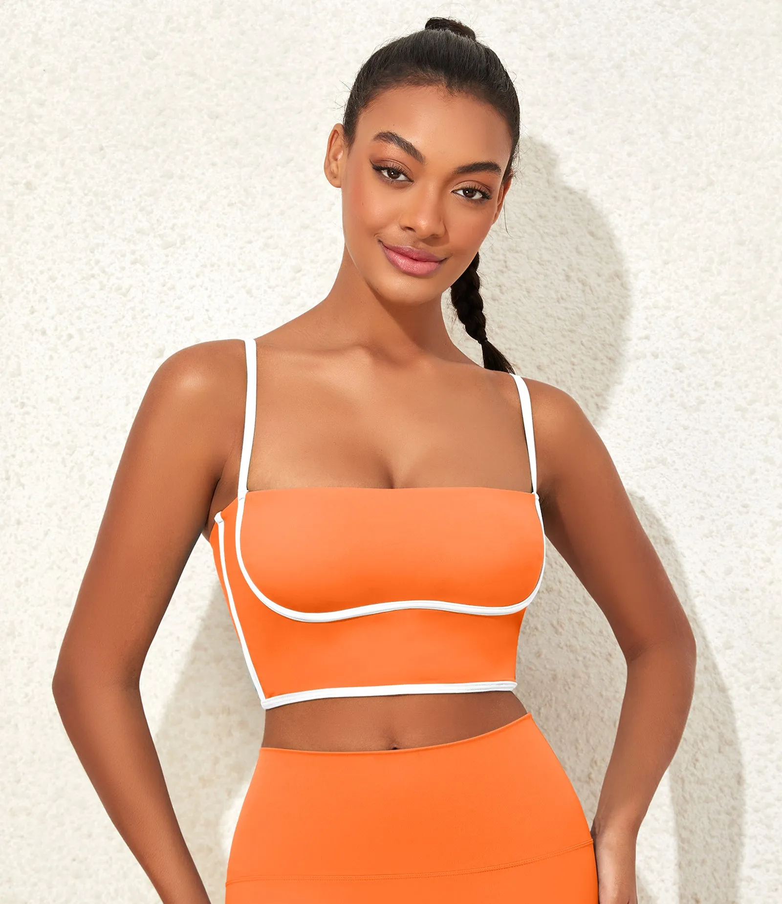 Longline Workout Colorblock Crop Top Sports Bras