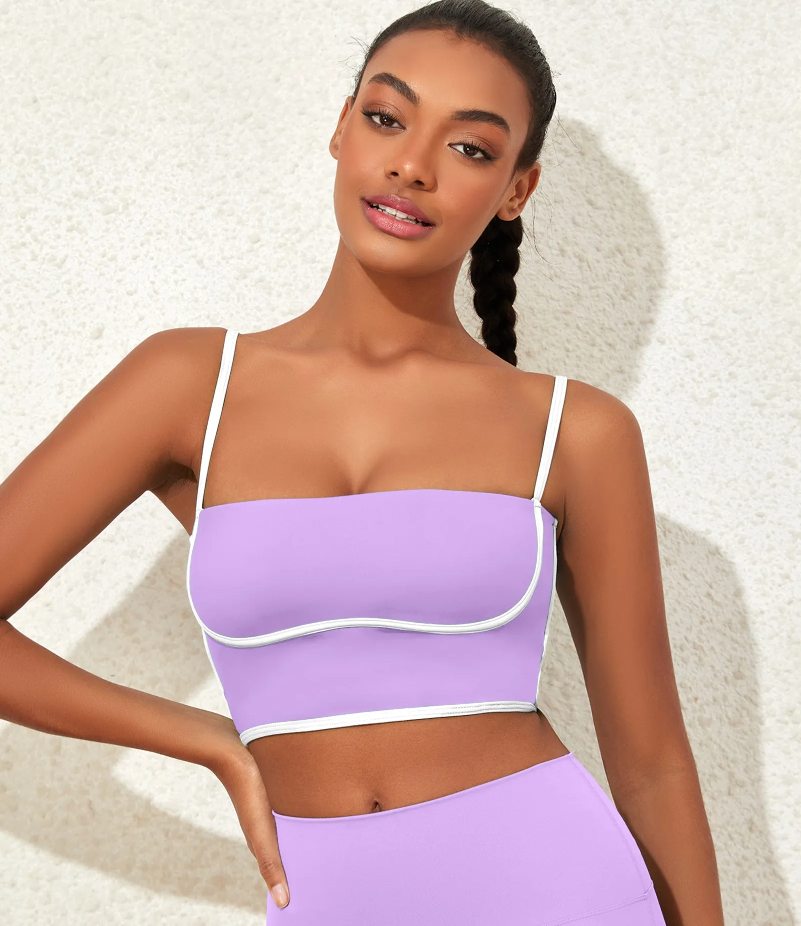 Longline Workout Colorblock Crop Top Sports Bras