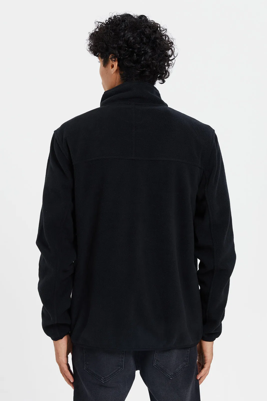 Men Black High Neck Sweatshirt