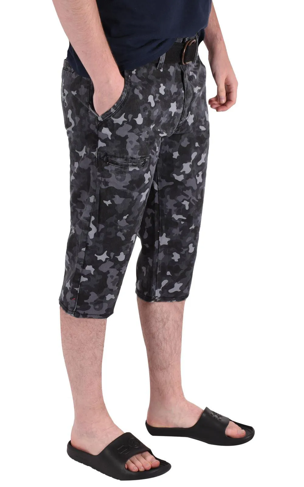 Men Camouflage Shorts With Belt