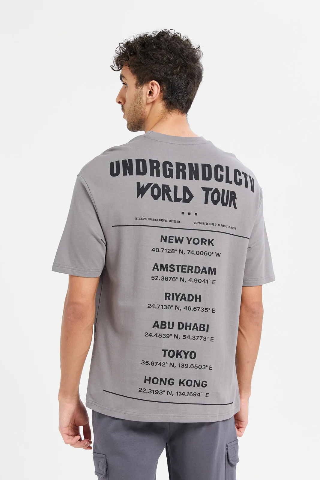 Men Charcoal Printed Lounge T-Shirt