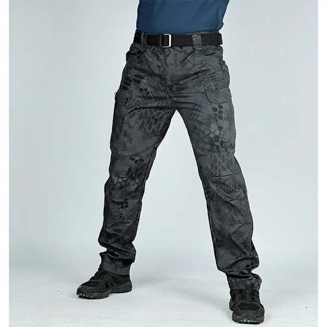Mens Camouflage Cargo Pants Elastic Multiple Pocket  Military Male Trousers Outdoor Joggers Pant Plus Size Tacitcal Pants Men