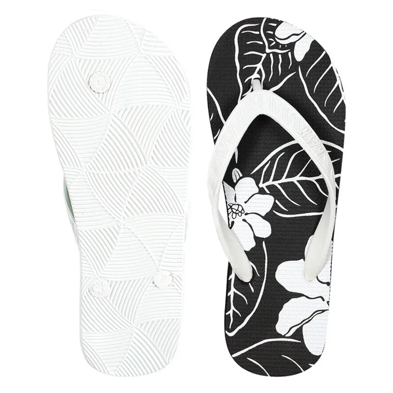 Men's Sig Zane Slippers (Na'u 'Oe) Black & White