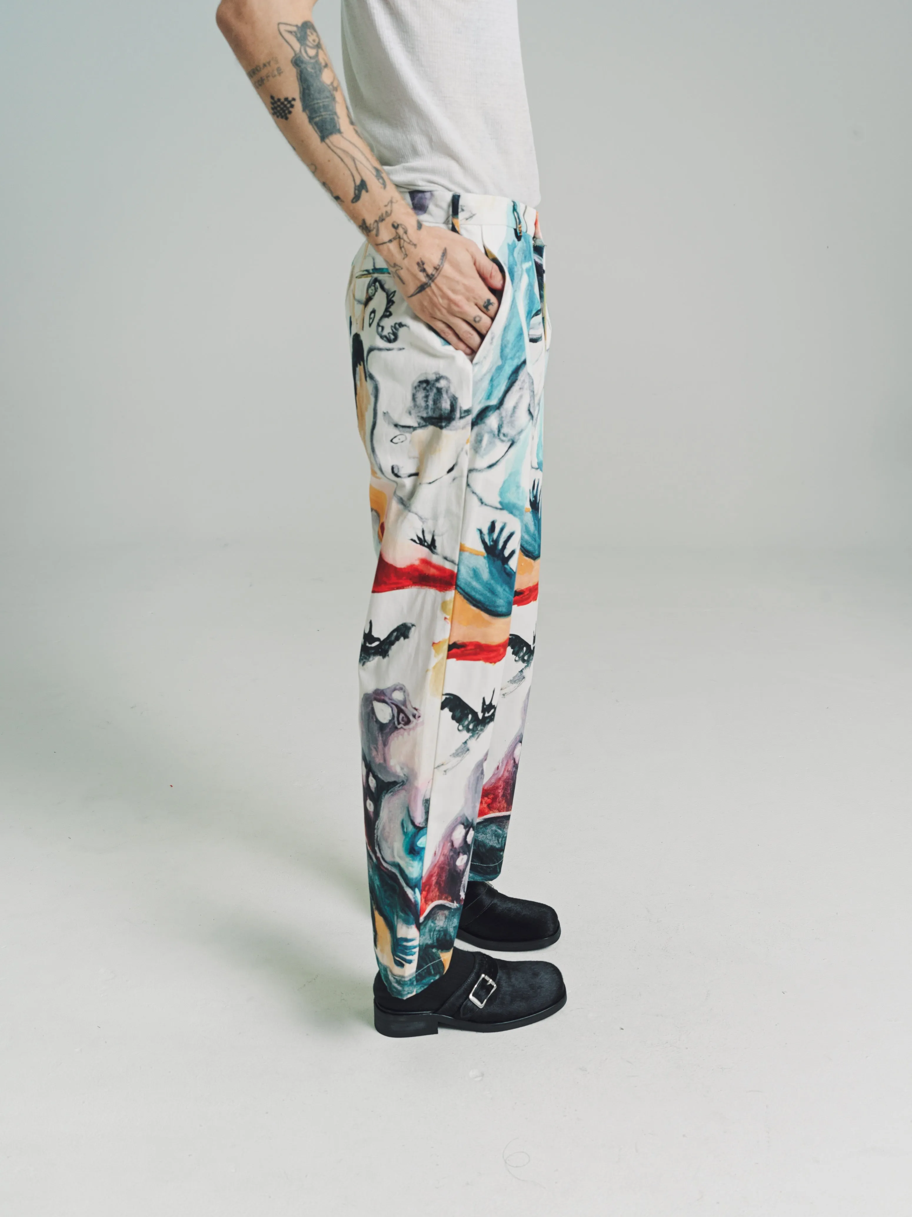 Pipe Dream Cotton Canvas Relaxed Fit Tailored Trousers