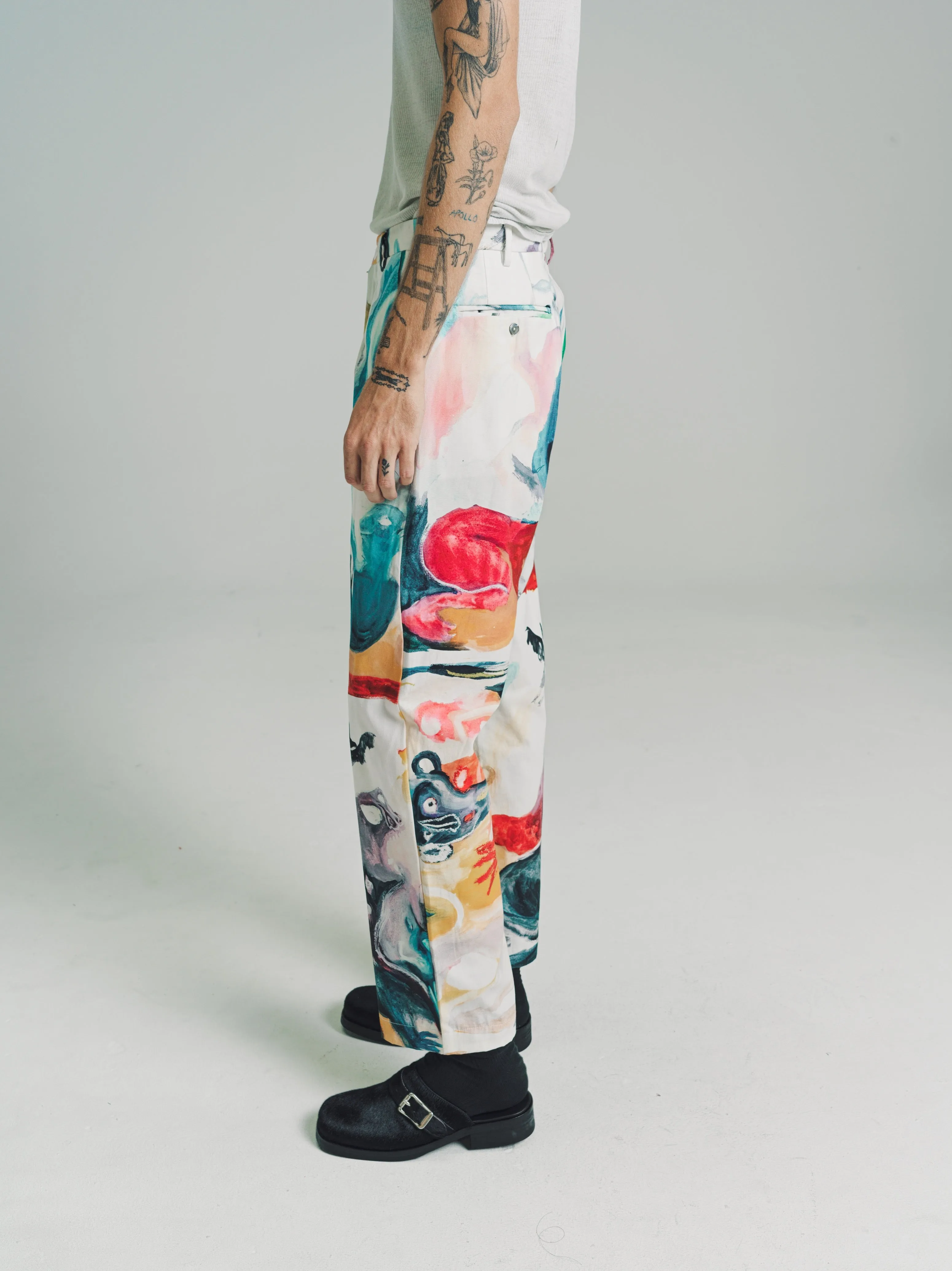 Pipe Dream Cotton Canvas Relaxed Fit Tailored Trousers
