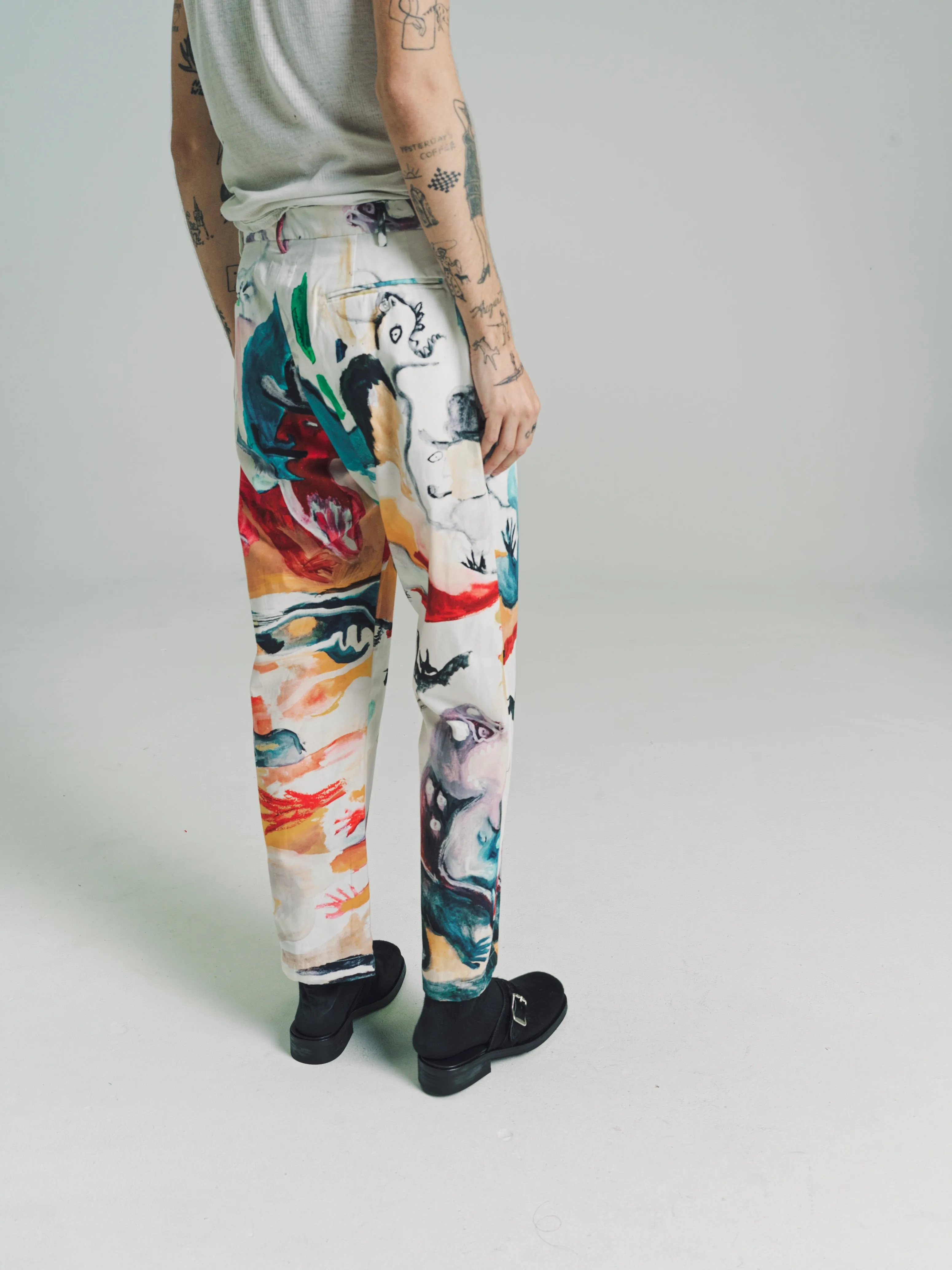 Pipe Dream Cotton Canvas Relaxed Fit Tailored Trousers