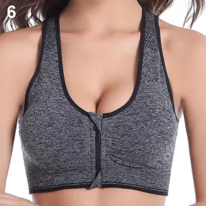 Seamless Bra New Women sexy  Zipper with pads Stretch Push UP Fitness