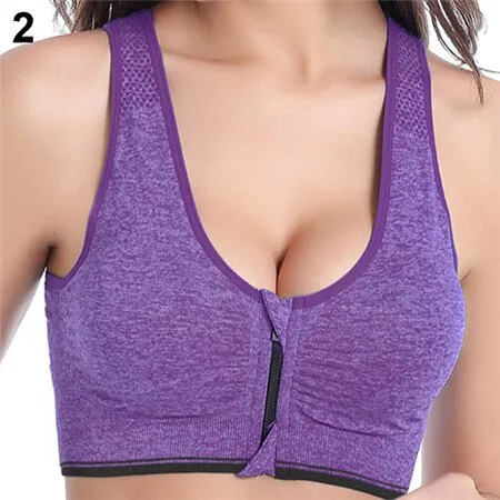 Seamless Bra New Women sexy  Zipper with pads Stretch Push UP Fitness