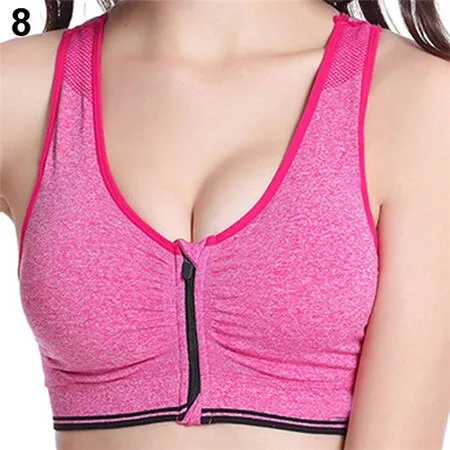 Seamless Bra New Women sexy  Zipper with pads Stretch Push UP Fitness