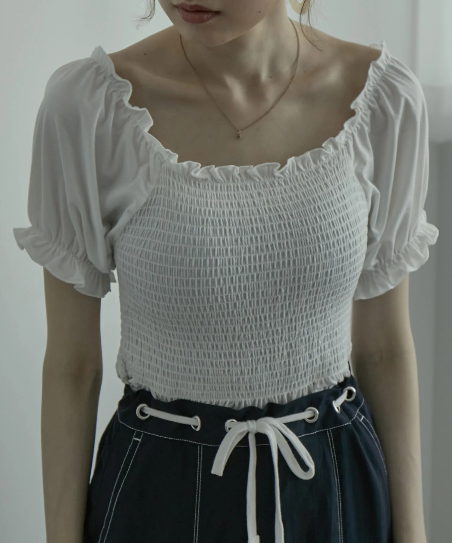 Shirring Square Tops