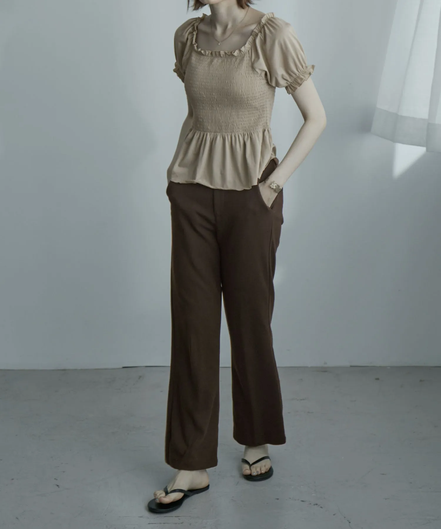 Shirring Square Tops