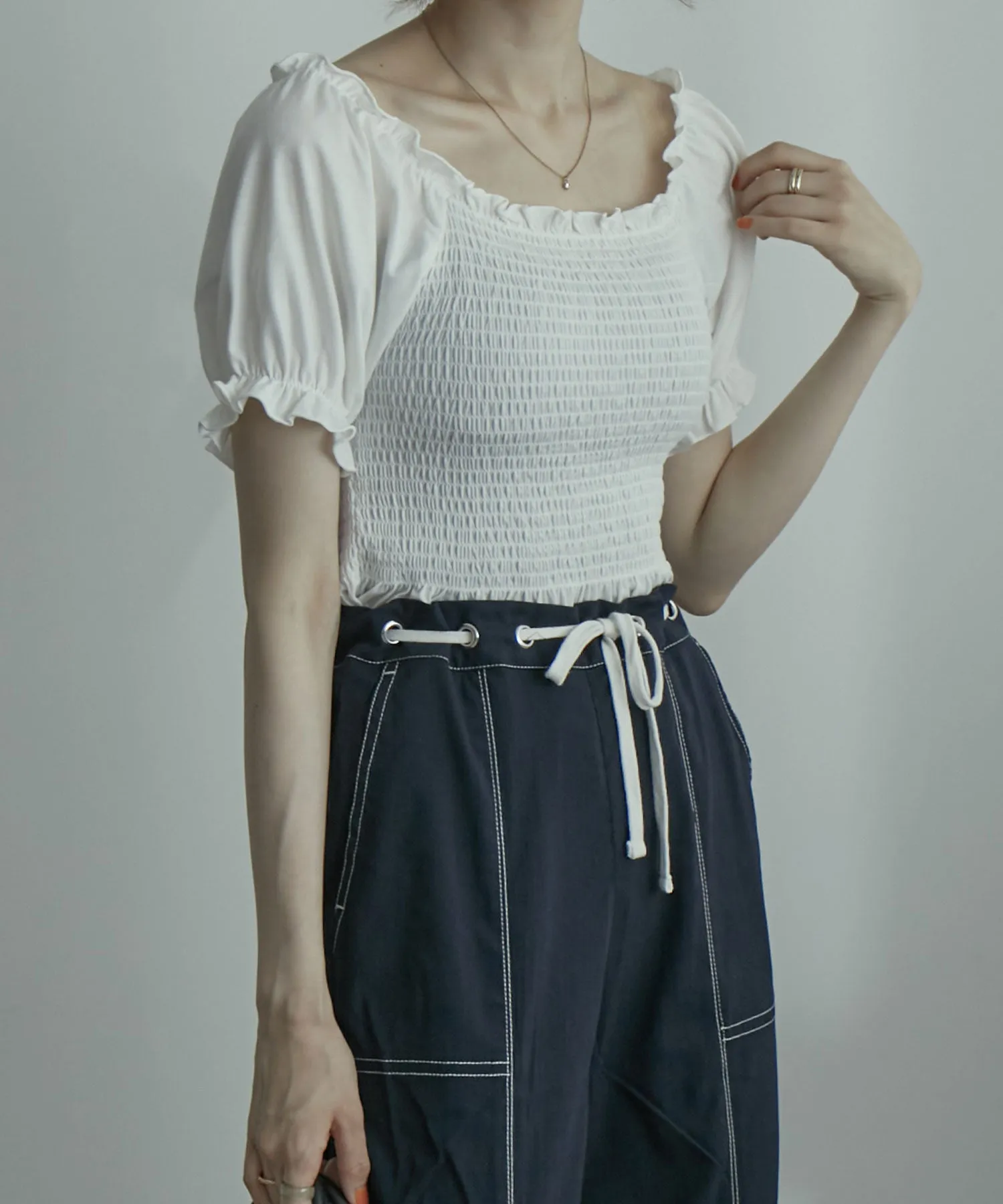 Shirring Square Tops