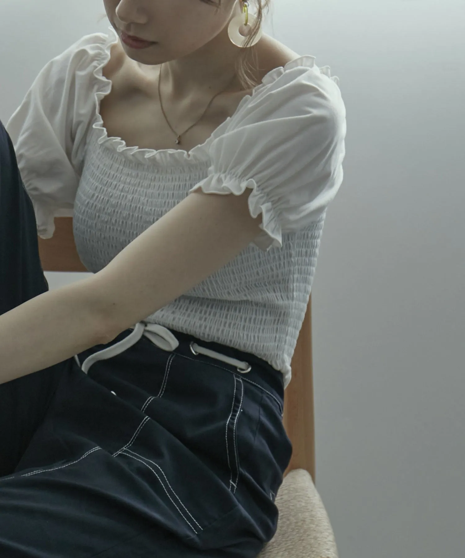 Shirring Square Tops