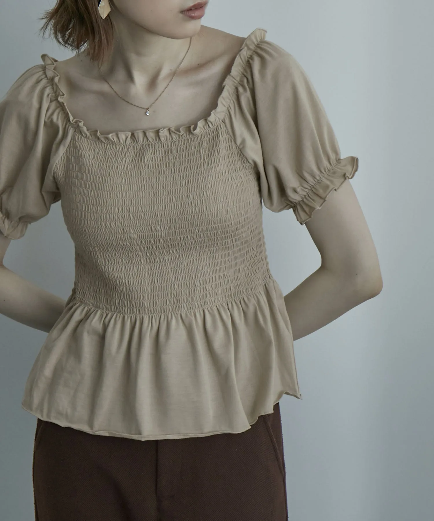 Shirring Square Tops