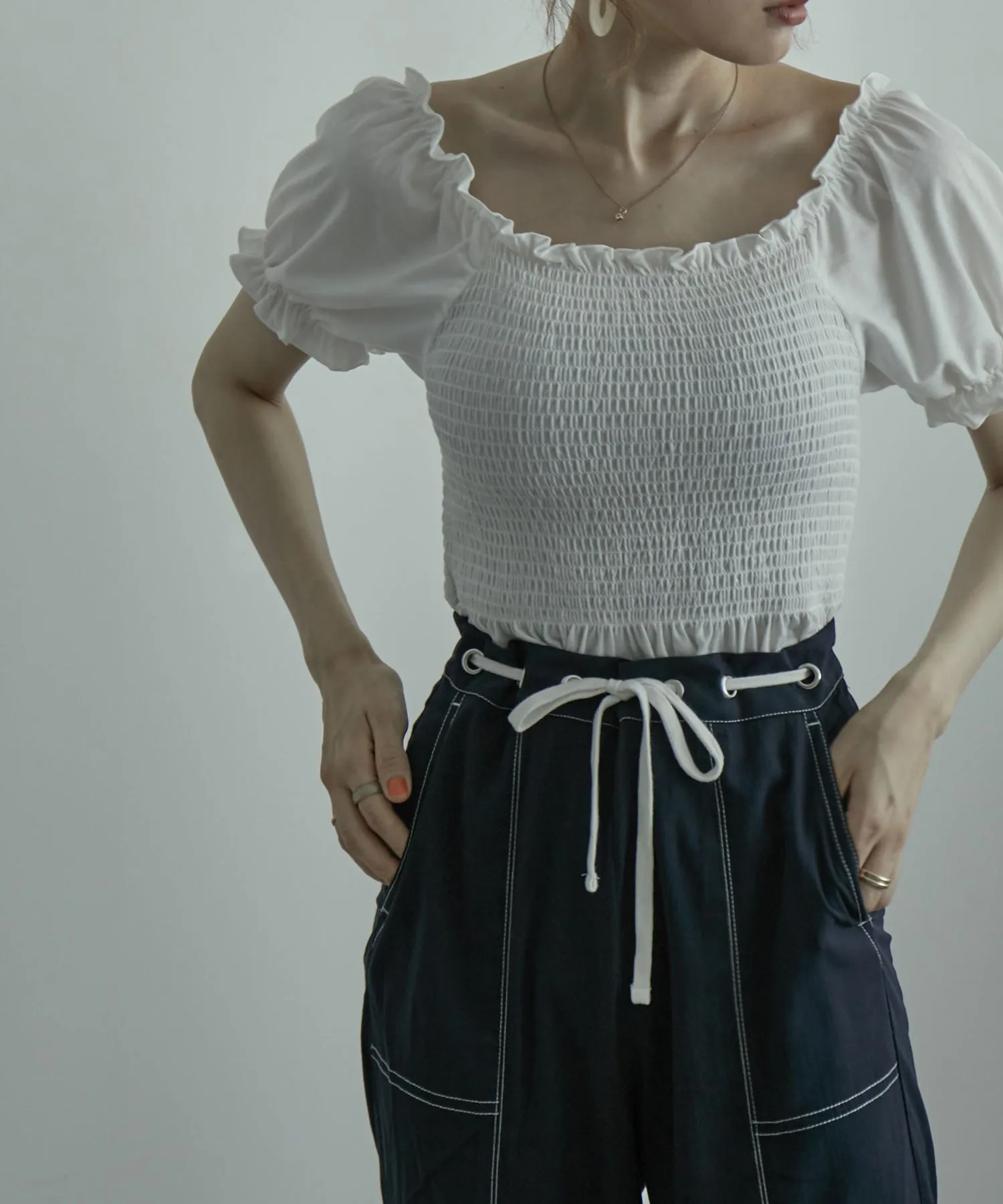 Shirring Square Tops
