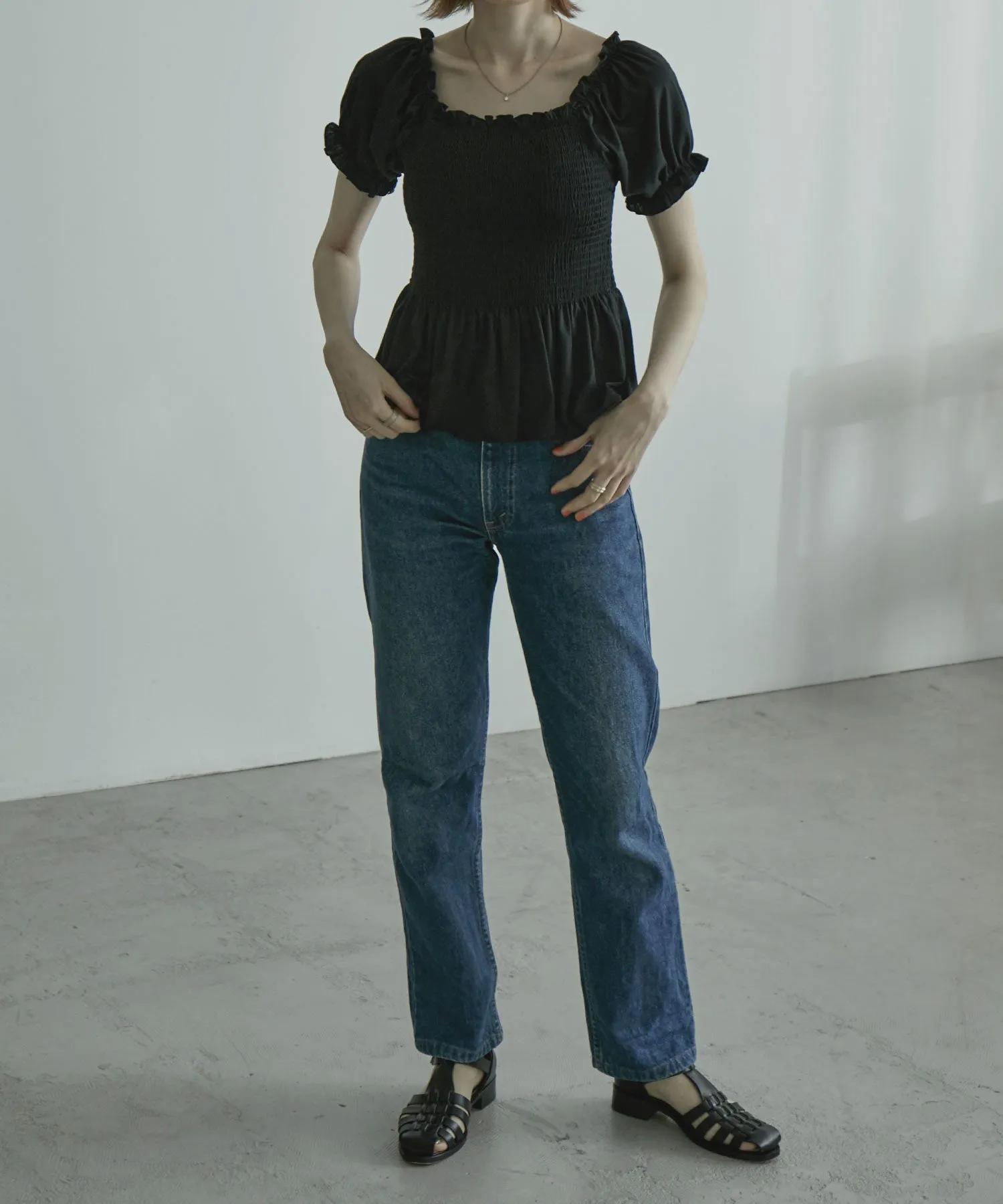 Shirring Square Tops