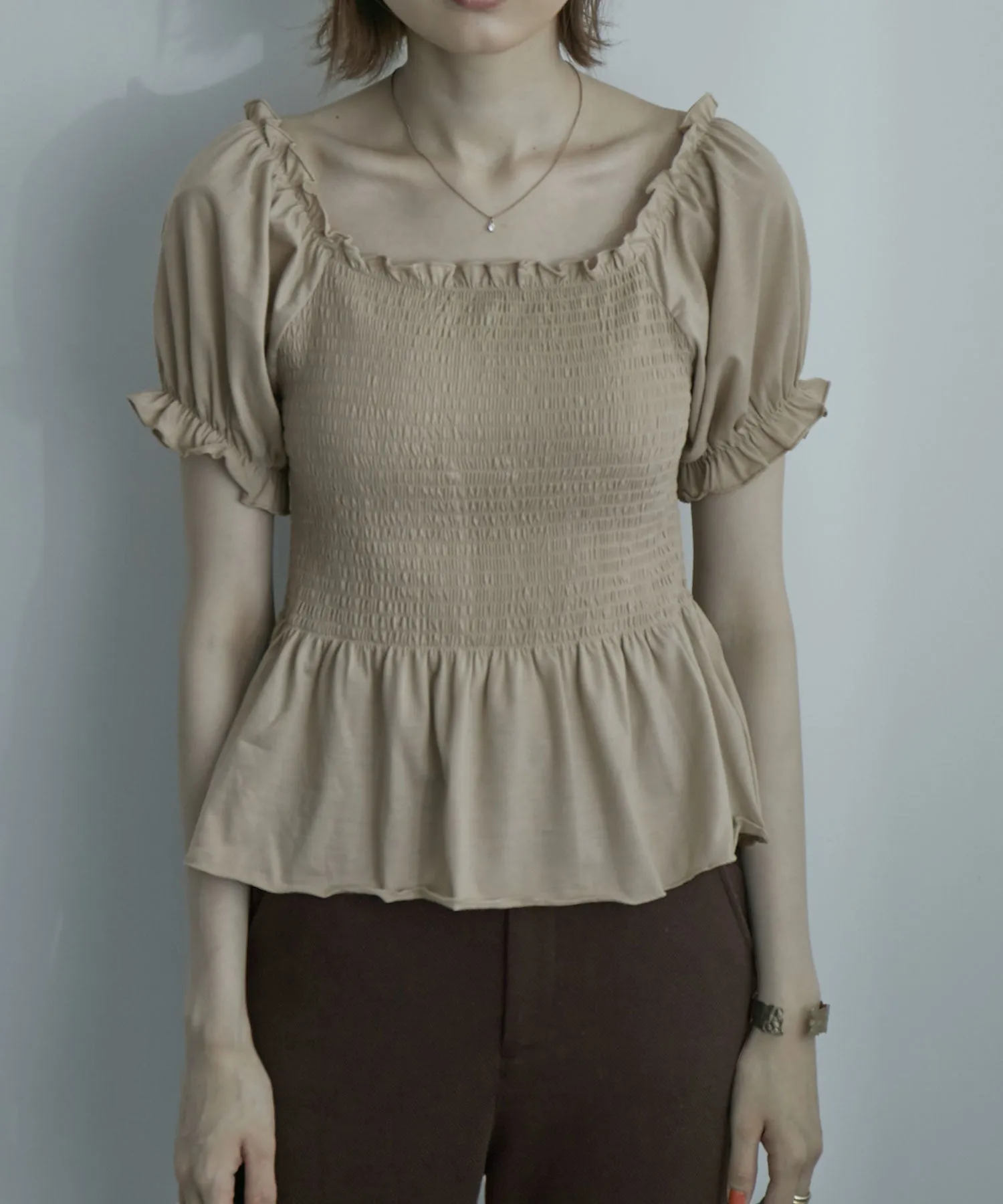 Shirring Square Tops