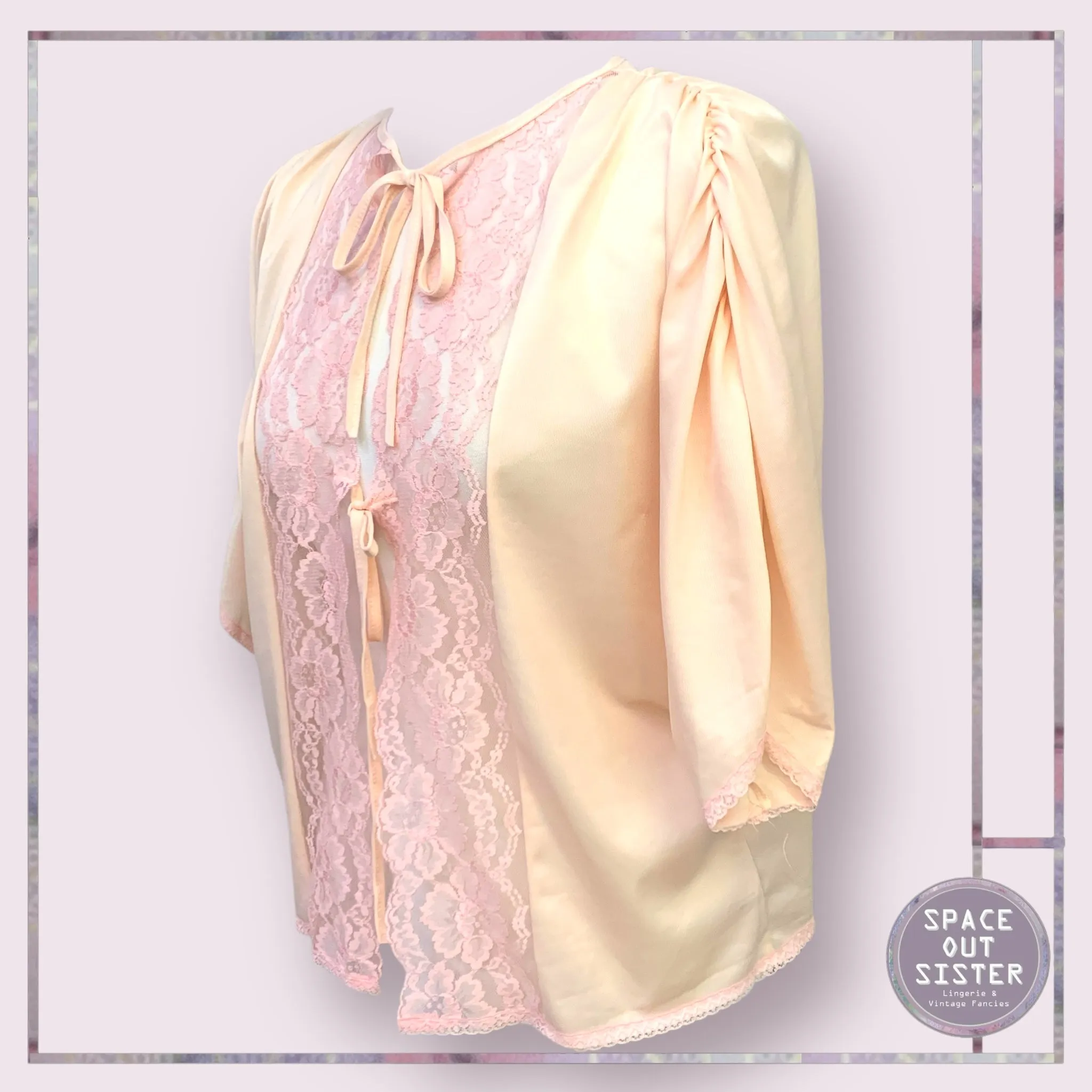 Vintage Ruched Sleeve Bed Jacket