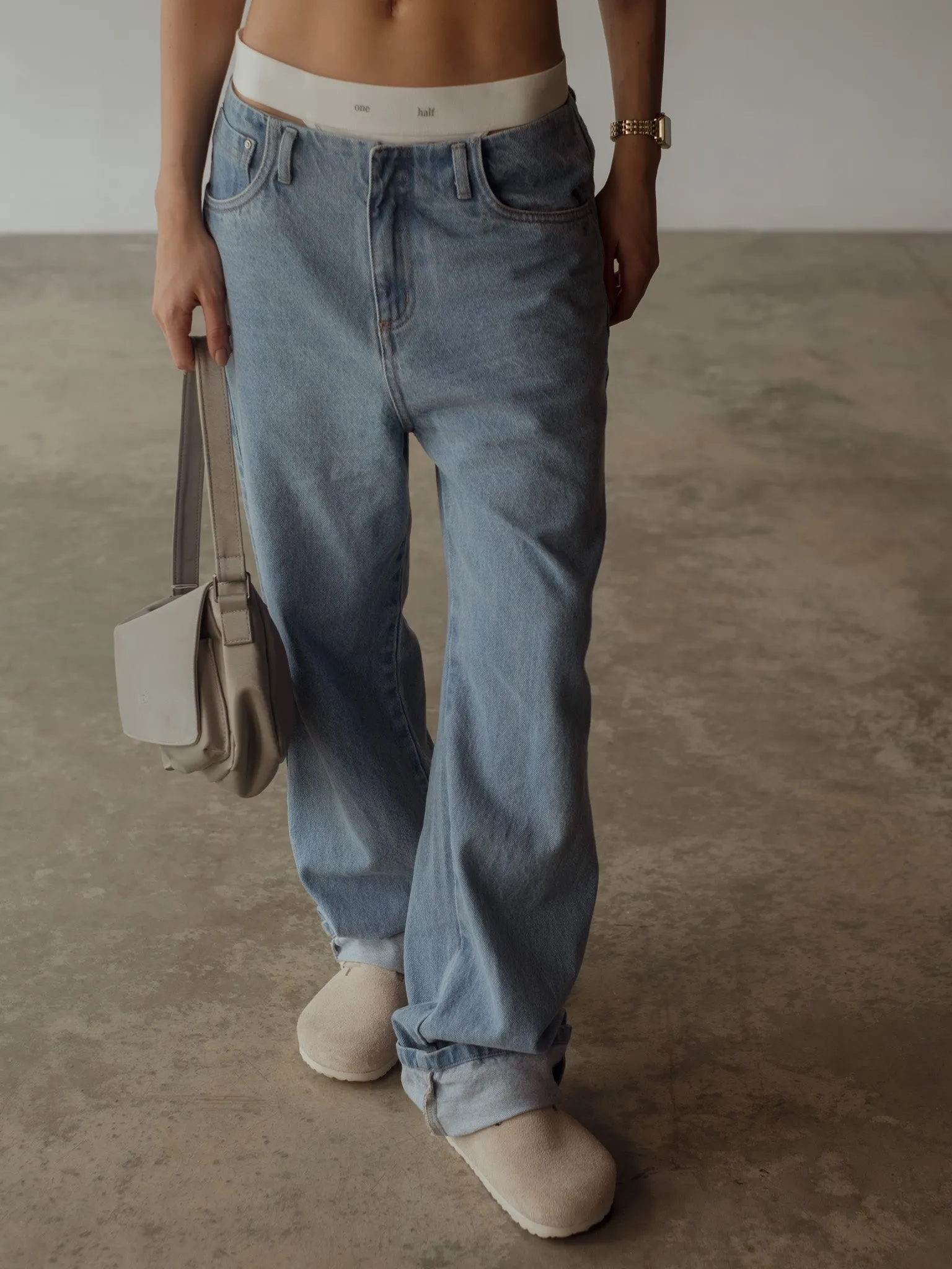WAISTLESS  JEAN  - LIGHT BLUE
