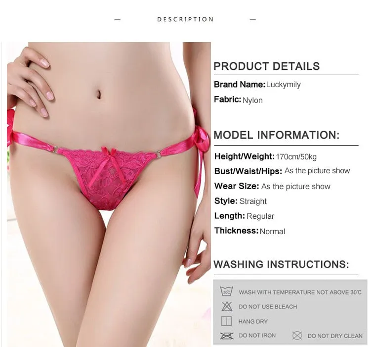 Women Cotton Lace Panties Thong G-string
