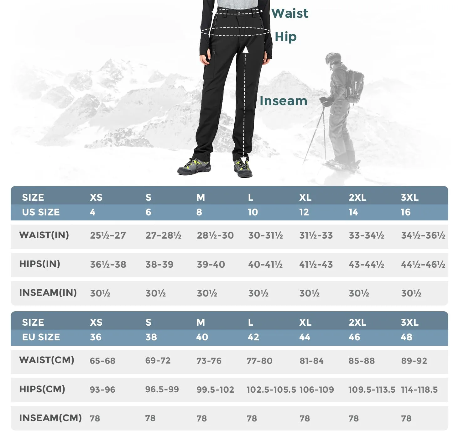 Women's Snow Ski Hiking Pants 03